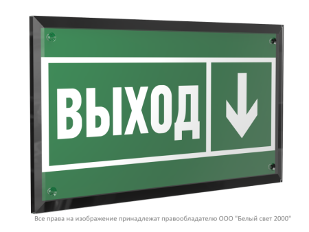 Знак безопасности PT-32178-Black.E29 "Направление к эвакуационному выходу вниз "  a32714