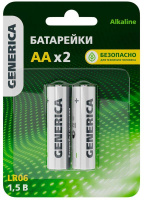 Элемент питания алкалиновый AA/LR6 Alkaline (блист.2шт)  ABT-LR06-ST-L02-G