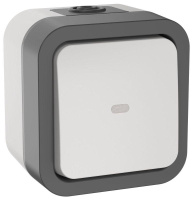 Переключатель 1-кл. ОП TORS 10А IP55 TS202 с индикацией бел.  TS-V10-1-10-55-K41