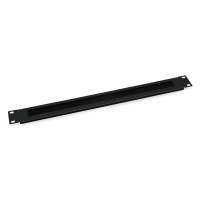 Органайзер кабельный SH-J004A-BK горизонт. 19дюйм 1U с щеточным вводом метал. (RAL 9004) черн.  8642c