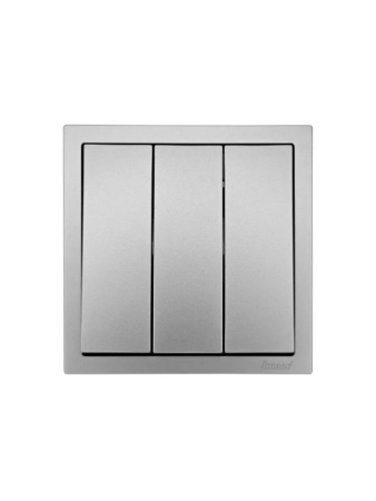 Выключатель 3-кл. СП ZIMA IP20 10А безвинт. зажим сер. матов.  704-7488-109QC
