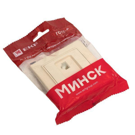 Розетка компьютерная + телефонная 2-м СП Минск RJ45 + Phone беж.  ERK00-135-20