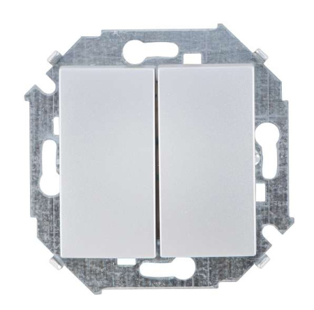 Выключатель 2-кл. СП  15 10А IP20 винтов. зажим механизм алюм.  1591398-033