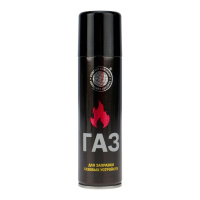 Газ для зажигалок 210куб.см (140мл) 80г с универс. переходником метал. баллон  09-1429 Газ для зажигалок 210куб.см (140мл) 80г с универс. переходником метал. баллон  09-1429