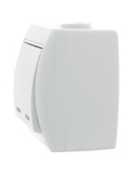 Выключатель 2-кл. ОП Nata 10А IP20 с подсветкой бел.  710-0200-112