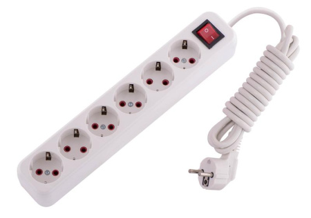 Удлинитель 6х3м с заземл. 16А IP20 Lila с выкл.  720-0603-602