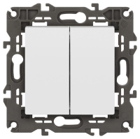 Выключатель ЭРА Elegance 14-1104-01М двойной 10АХ-250В матов. бел.  Б0065797 Выключатель ЭРА Elegance 14-1104-01М двойной 10АХ-250В матов. бел.  Б0065797