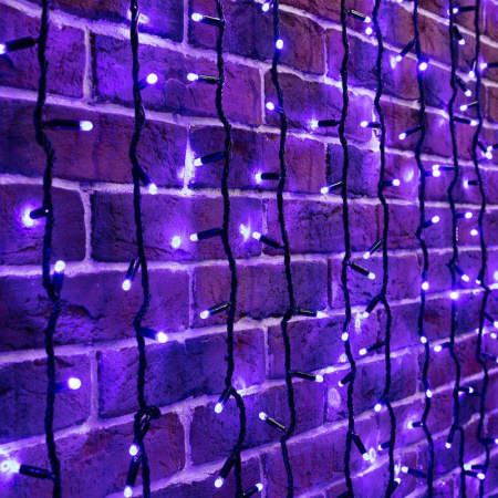 Гирлянда светодиодная "Светодиодный Дождь" 2х6м 1500LED син. 70Вт 230В IP65 эффект водопада с контроллером провод черн.  235-263