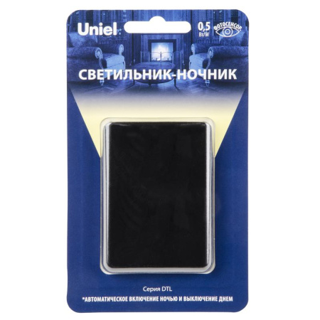 Светильник-ночник DTL-320 Прямоугольник/Black/Sensor с фотосенсором (день-ночь) черн.  UL-00007222