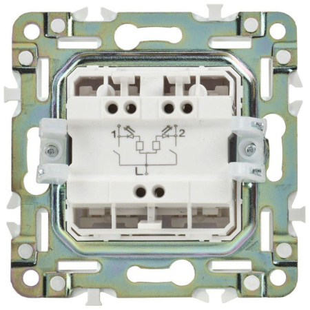 Выключатель 2-кл. SKANDY 10А SK-V09W с индикацией арктич. бел.  SK-V20-1-10-K01