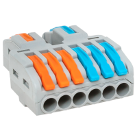 Клемма строительно-монтажная СМК 222-426 разветвительная 6 выходов 0.08-4кв.мм  plc-smk-422-6