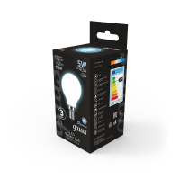 Лампа светодиодная филаментная Black Filament 5Вт P45 шар матовая 4100К нейтр. бел. E14 450лм  105201205