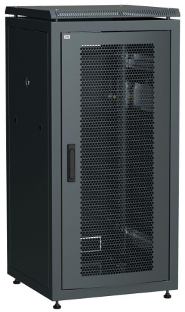 Шкаф сетевой 19дюйм LINEA N 24U 600х600мм перфорированная передняя дверь черн.  LN05-24U66-P