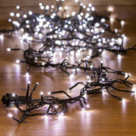 Гирлянда светодиодная "Кластер LED" 3м 288LED бел. 14Вт 220-240В IP20 провод ПВХ темн. зел.  303-625