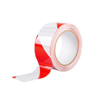 Лента светоотражающая самоклеящаяся 50ммх10м красн.-бел.  09-4331