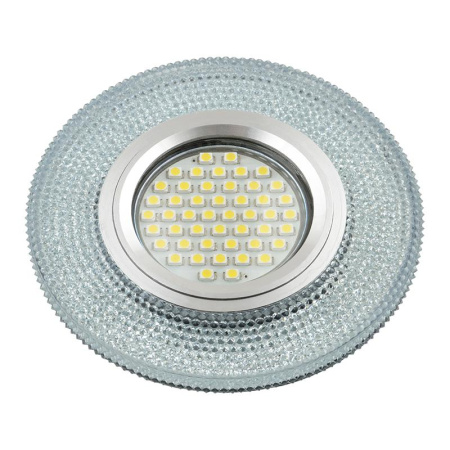 Светильник DLS-L142 GU5.3 GLASSY/CLEAR GU5.3 встраив. доп. светодиод. подсветка 3Вт без лампы стекло  UL-00003880