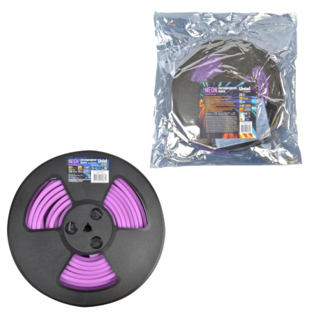 Лента светодиодная ULS-N11-2835-120LED/m-8mm-IP67-DC24V-10W/m-15M-PURPLE NEON герметичн. уп. фиолет. свет (уп.15м)  UL-00009103