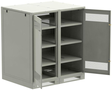 Шкаф LINEA B (пустой) 1350х1200мм дверь двустворч. метал. сер.  LB35-13H29-2M