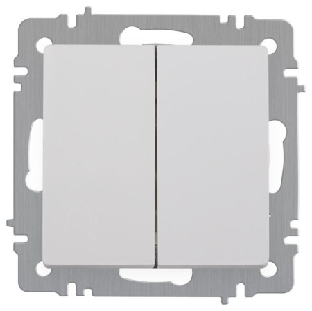 Выключатель  Accent 6-104-01 двойн. 10А-250В IP20 СУ AL/CU бел.  Б0063452