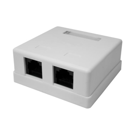 Розетка компьютерная 2-м 8P8C (RJ-45) UTP кат.5E  10-0309