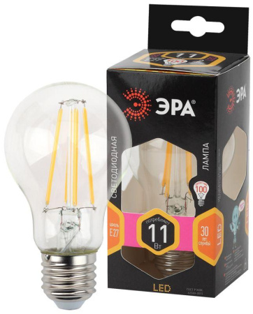 Лампа светодиодная филаментная F-LED A60-11W-827-E27 11Вт A60 грушевидная 2700К тепл. бел. E27  Б0035025