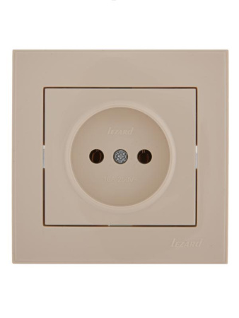 Розетка 1-м СП Rain 16А IP20 без заземл. керамика крем.  703-0303-121