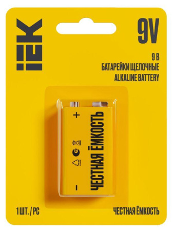 Элемент питания алкалиновый "крона" 6LR61 9В Alkaline (блист.1шт)  ABT-6LR619V-OP-L01