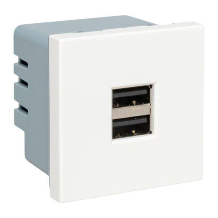 Розетка USB сила тока 2.1А (2 гнезда) без индикатора  E2MR2-20USB-10