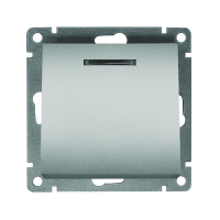 Выключатель 1-кл. СП Афина 10А IP20 с подсветкой механизм серебр.  A0121-S