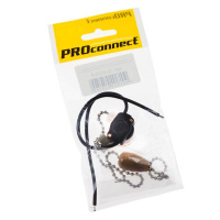 Выключатель для настен. светильника с проводом и деревянным наконечником silver (инд. упак.)  32-0103-9