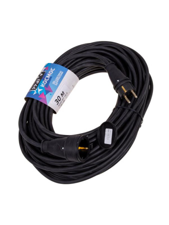 Удлинитель-шнур 1х30м 16А IP44 250В 4кВт черн. каучук КГ 3х2.5 УХз16 Россия  YSHKsm30m-1g(16A)KG