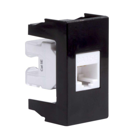 Розетка компьютерная 1-м 1мод. Viva RJ45 кат.5E черн.  45238