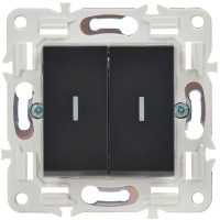 Выключатель 2-кл. SKANDY 10А SK-V09Bl с индикацией черн.  SK-V20-1-10-K02