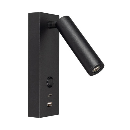 Светильник светодиодный SP-BED-CHARGE-S60x125-3W Warm3000 (BK 20 deg 230В USB-A USB-C) IP20 металл  029629(1)