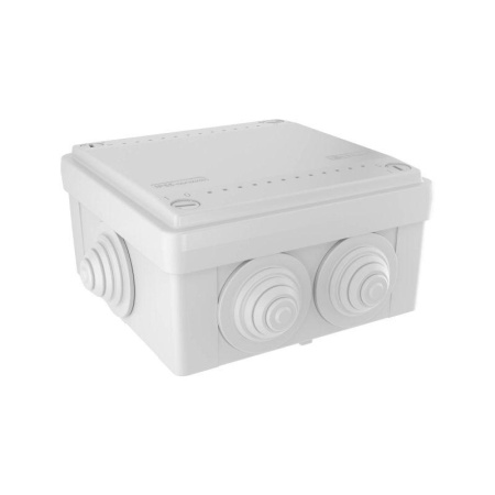 Коробка ответвит. с 6 кабельными вводами д.25мм IP55 100х100х50мм  53801