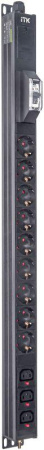 Блок распределения питания BASE PDU PV1111 18U 1ф 16А 9SCHUKO 3C13 2.6м SCHUKO  BS-PV12-09D-03C13-11