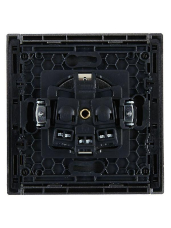 Розетка СП FORTE&PIANO FP515 16А с заземл. защ. шторки винт. крепл. сталь  FP-R14-16-K46