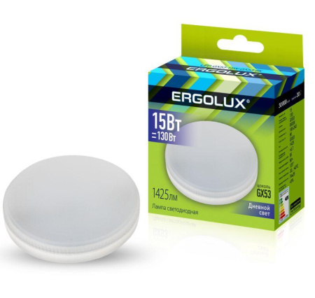 Лампа светодиодная LED-GX53-15W-GX53-6K 15Вт GX53 6500К 180-240В  14240