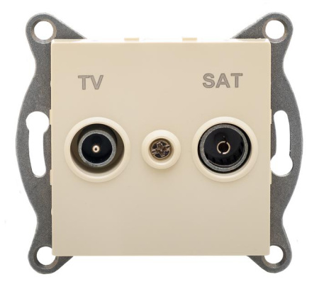 Розетка телевизионная оконечная TV/SAT СП Ugra механизм беж.  С11TS1-003