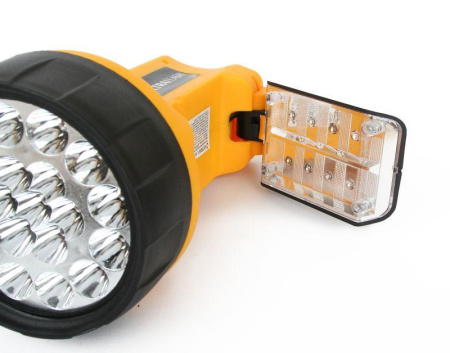 Фонарь аккумуляторный UF3712LED 19LED аккум. 4В 2А.ч 220В/12В пластик. желт. (кор.)  8310