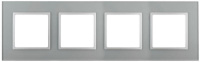 Рамка 4-м 14-5104-03 стекло Elegance алюм.+алюм. ЭРА Б0034526