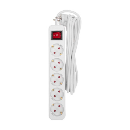 Удлинитель 5х3м с заземл. STANDARD 3х1кв.мм с выкл. бел.  13-4032