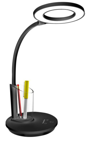 Светильник настольный KD-826 C02 LED 8Вт 230В 480лм сенсор. RGB-подсв. рег. ярк/цветов. темп. пенал черн.  14146