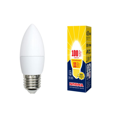 Лампа светодиодная LED-C37-11W/WW/E27/FR/NR Norma 11Вт матовая E27 (упак. картон)  UL-00003815