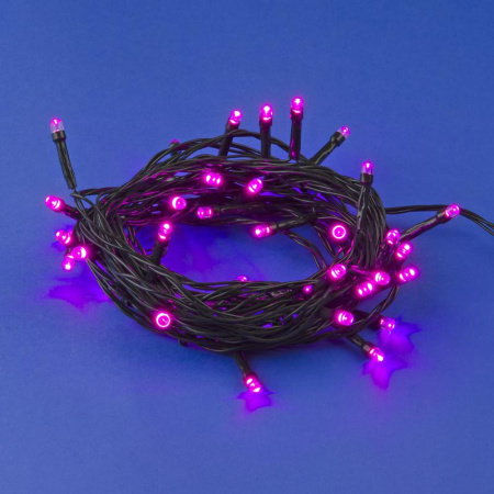 Гирлянда LED ULD-S0500-050/DGA PINK IP20 5м 50 диодов роз. свет провод зел.  UL-00007306