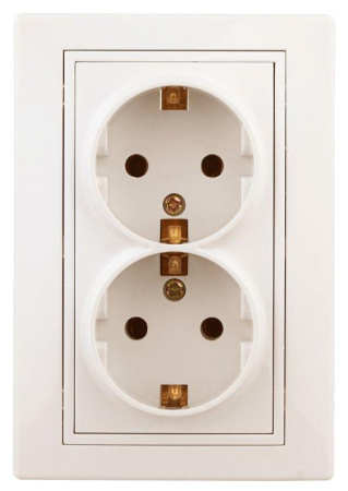 Розетка 2-м СП Plano 1-205-02 16А IP20 250В 2х2P+E Schuko сл. кость  Б0053916