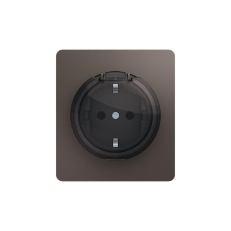Розетка 1-ая с/з с/у со шторками и крышкой 16А MIELE сер.  KR-78-0702-2