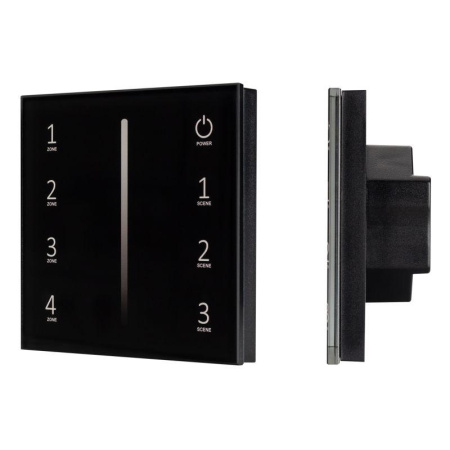 Панель SMART-P34-DIM-IN Black (230В 0-10В Sens 2.4G) (IP20 пластик)  028112