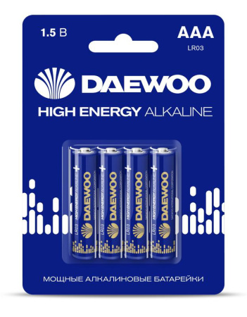 Элемент питания алкалиновый AAA/LR03 1.5В High Energy Alkaline 2021 BL-4 (уп.4шт)  5030381