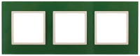Рамка 3-м 14-5103-27 стекло Elegance зел.+сл. кость ЭРА Б0034517
